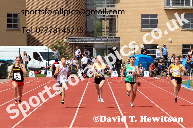 Womens Under-17s and Girls Under-15s 100 metres, 2022 Northern Inter Counties U17s and U15s Track and Field, York, Thursday, June 2nd. Photo: David T. Hewitson/Sports for All Pics